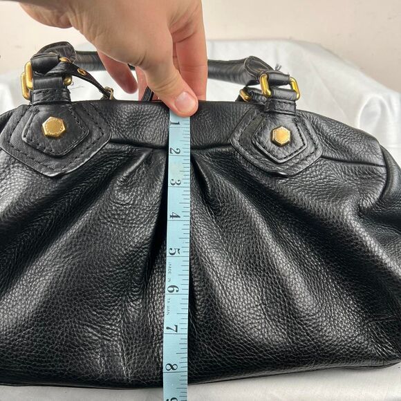 MARC JACOBS Classic Q 2way Tote Shoulder Bag Handbag Black Leather Y2K - Picture 7 of 8